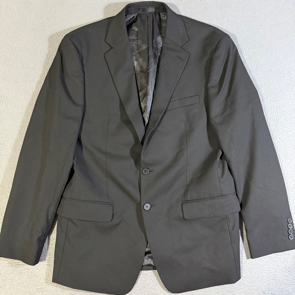 Calvin Klein Mens Black Two Button Blazer Jacket Size 42R Casual Business